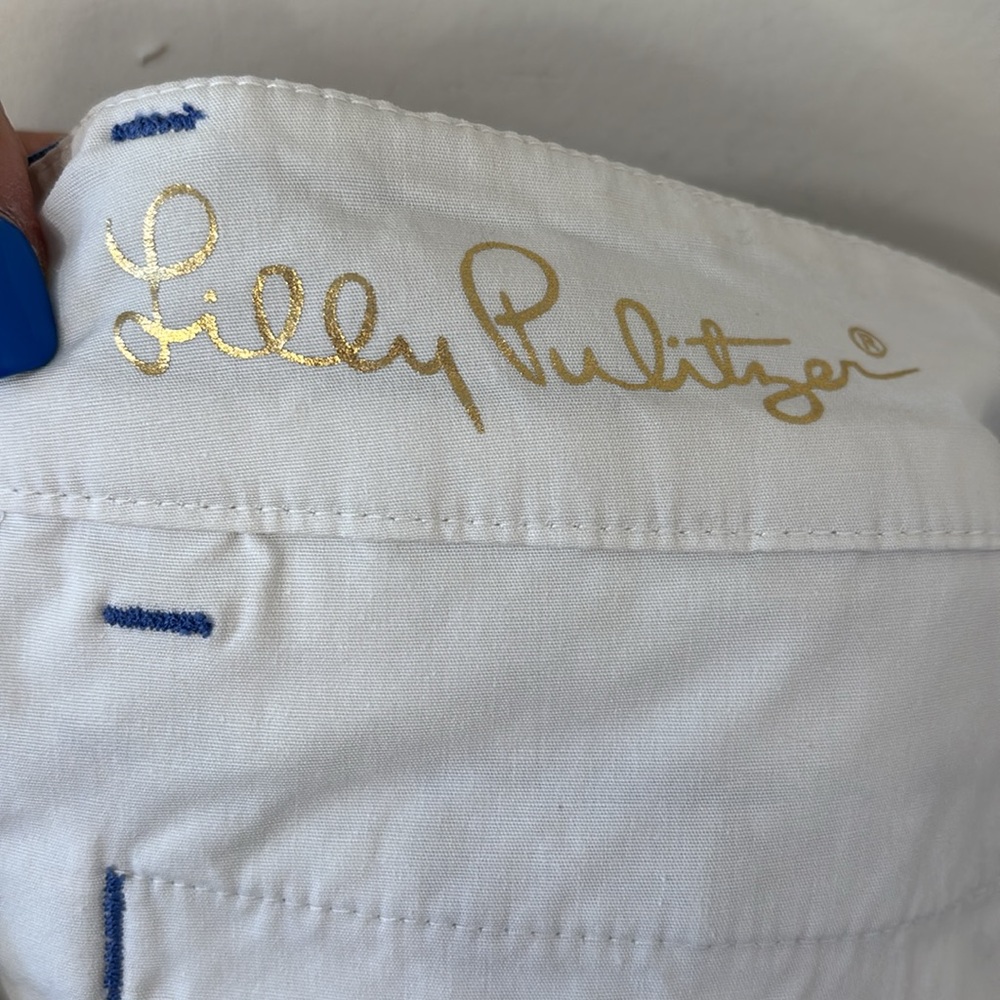 Lilly Pulitzer The Jayne Stretch Short 7” Inseam Deep Indigo Joy Ride Size 4 - Picture 7 of 9
